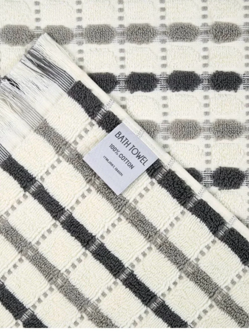 NEW 2 Piece Bath Towel Set Spice Asher Weave 100% Cotton Grey - 3 pack bundle